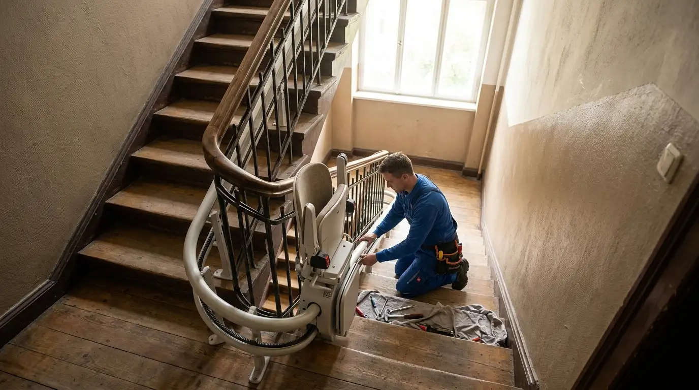 Garantie und Service für Treppenlifte in München Wartung eines Treppenlifts in einem Münchner Altbau