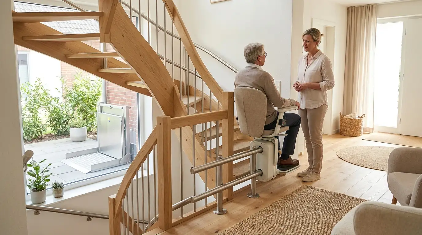 Treppenlift für Doppelhaushälften in Bünde Treppenlift in einer modernen Doppelhaushälfte