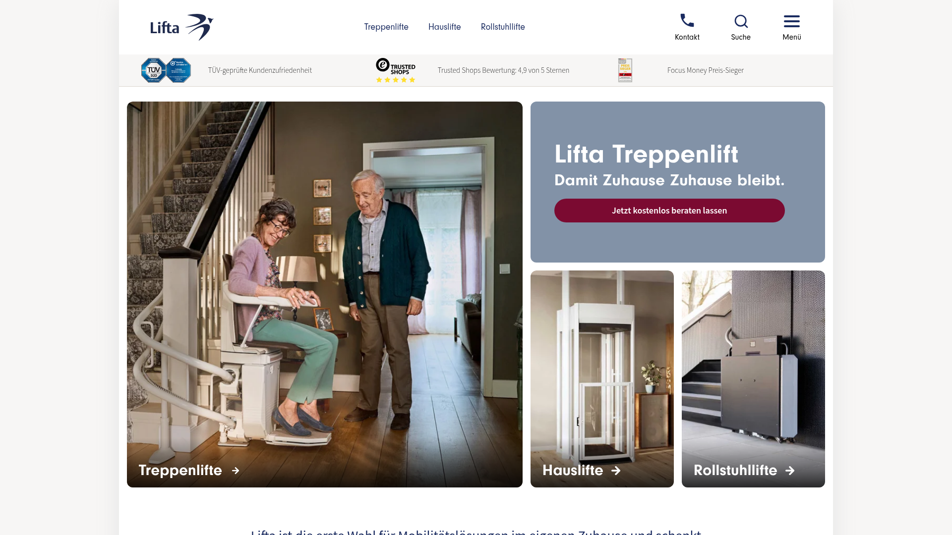 Treppenlift Hersteller im Vergleich: Worauf es wirklich ankommt 2. Lifta Homepage