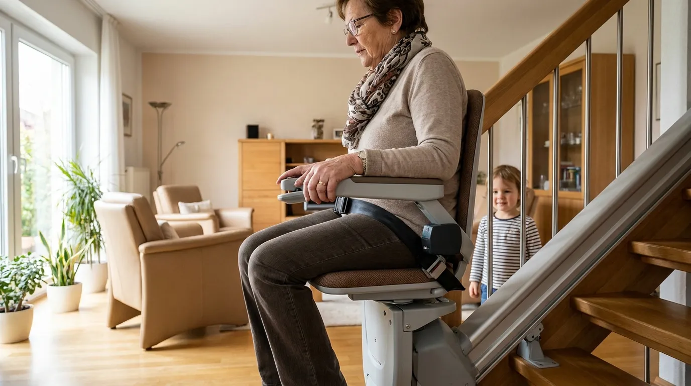 Treppenlift in Haushalten mit Kindern in Karlsruhe Sicherer Treppenlift im Familienhaus