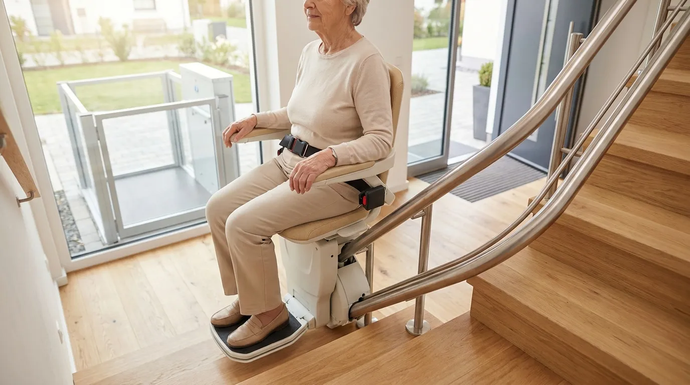 Treppenlift Sicherheit – Diese Ausstattung ist wichtig Sicherer Treppenlift im Wohnhaus